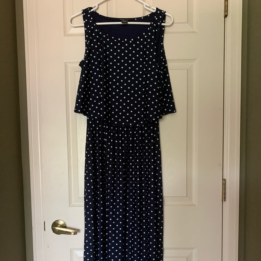 Long stretchy polka dot dress.